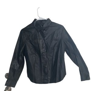 Express world brand women's black leather blouse